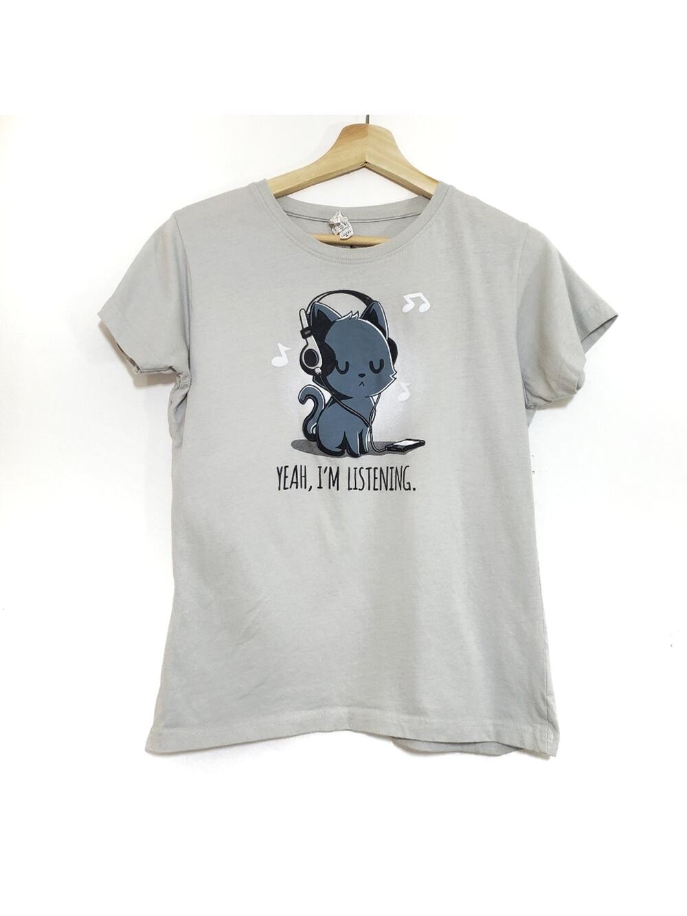 Tee Turtle | Yeah I'm Listening Funny Cat Graphic Tee